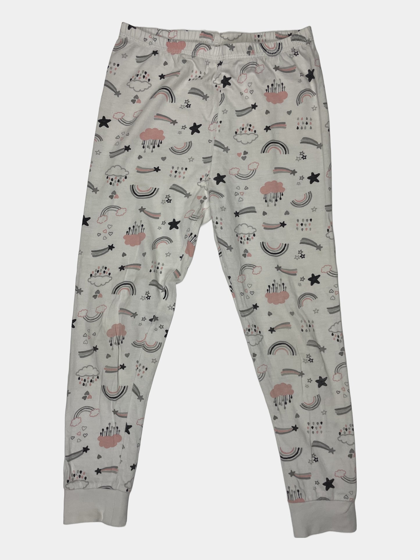 Weiße Schlafanzughose mit Regenbogenmuster für 7-8 Jahre – front