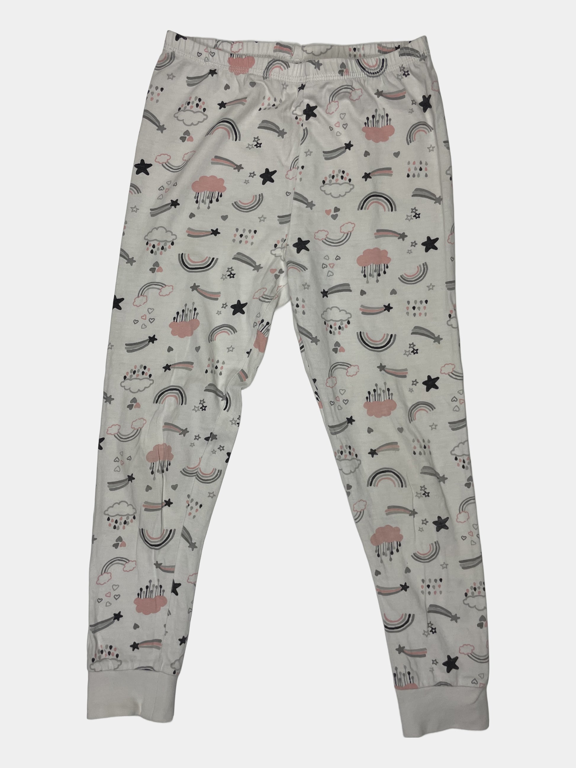 Weiße Schlafanzughose mit Regenbogenmuster für 7-8 Jahre – front