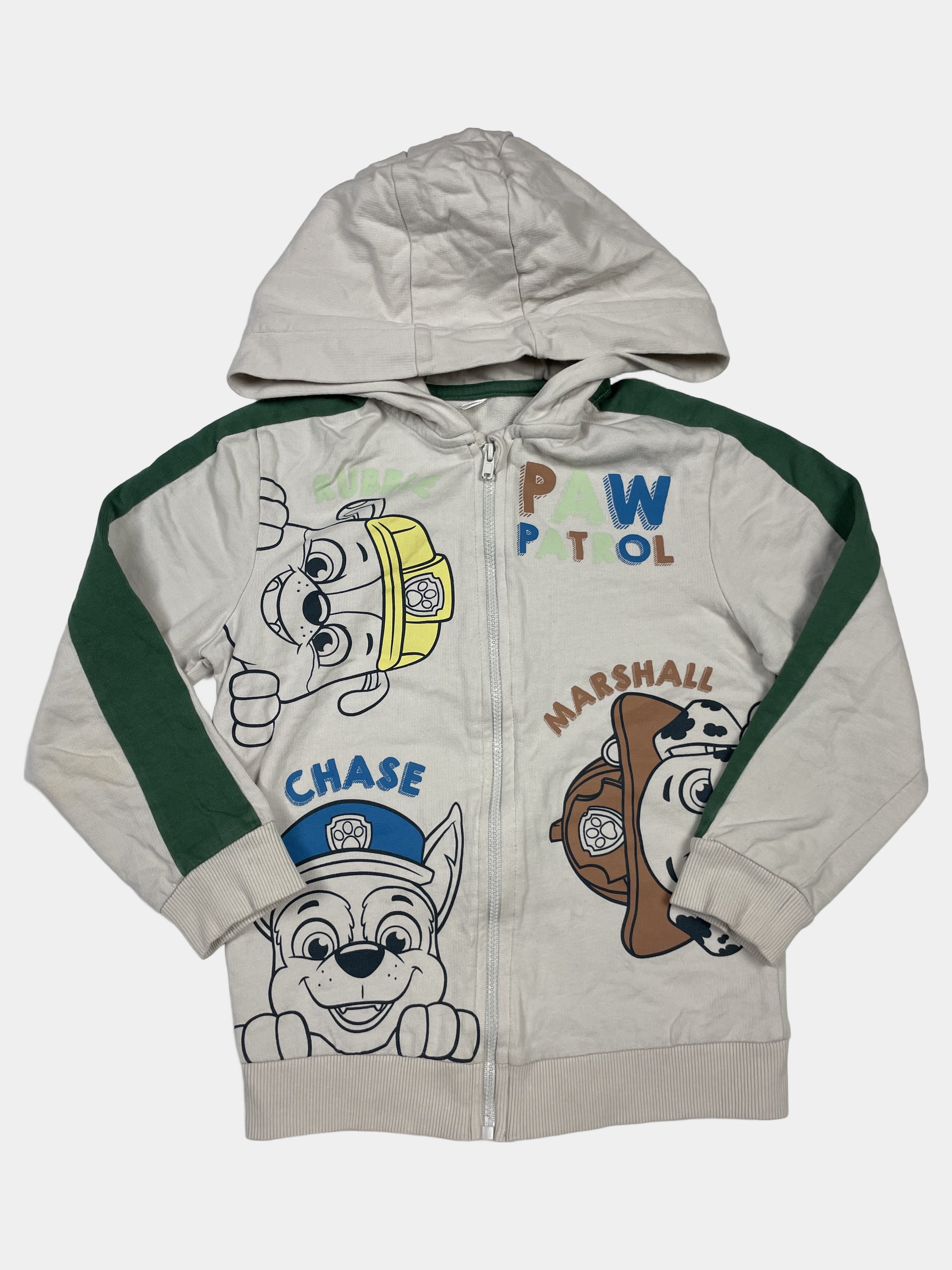 Beige Kapuzenjacke mit Paw-Patrol-Motiv für Kinder 5-6 Jahre – front