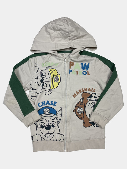 Beige Kapuzenjacke mit Paw-Patrol-Motiv für Kinder 5-6 Jahre – front