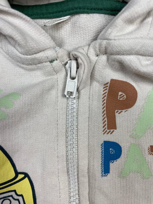 Beige Kapuzenjacke mit Paw-Patrol-Motiv für Kinder 5-6 Jahre – zip