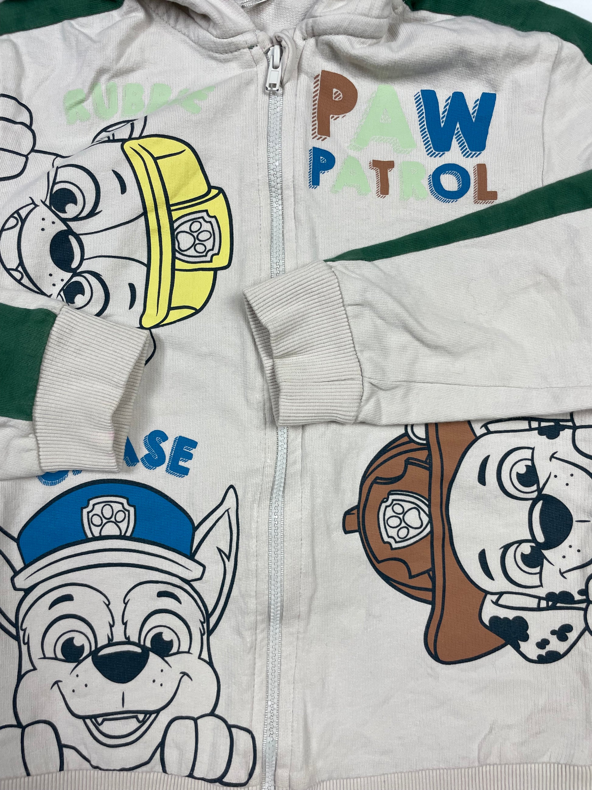 Beige Kapuzenjacke mit Paw-Patrol-Motiv für Kinder 5-6 Jahre – detail