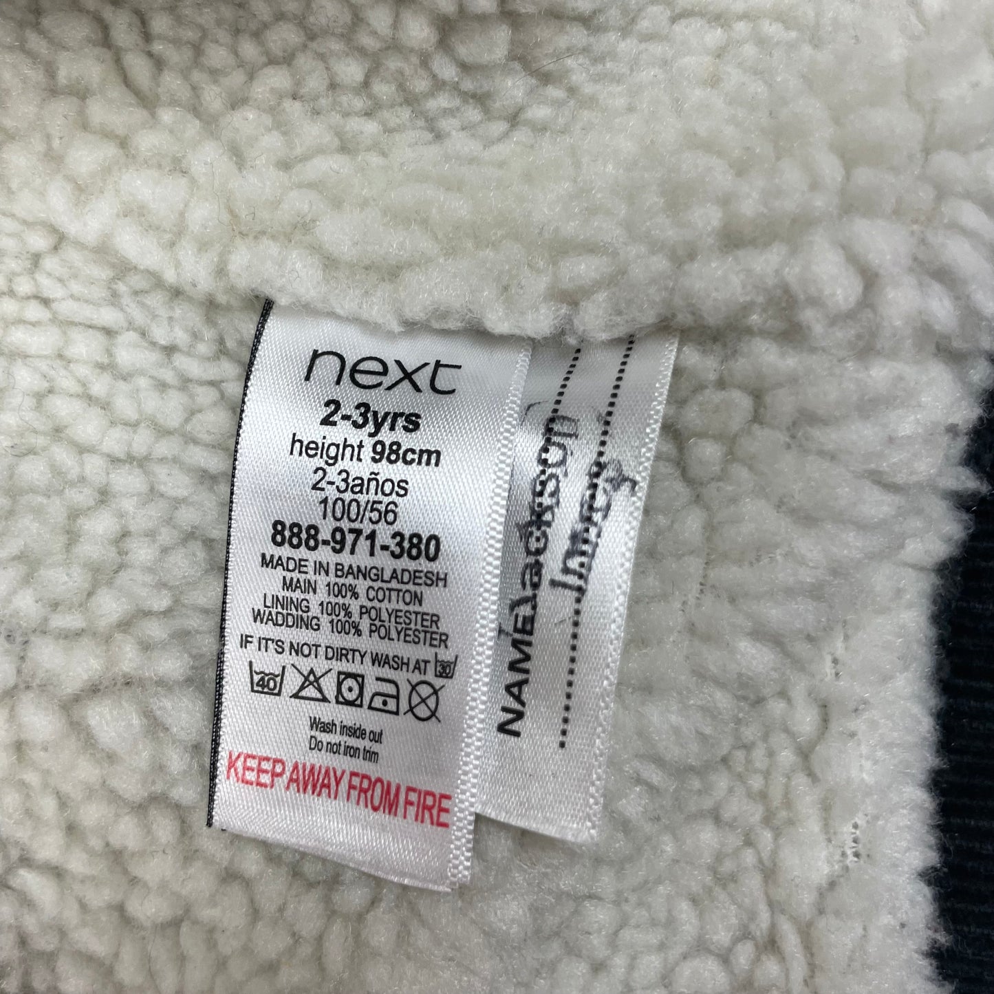 Dunkelgrüne Cordjacke mit Teddyfell-Kragen und Druckknöpfen, Größe 2–3 Jahre – label