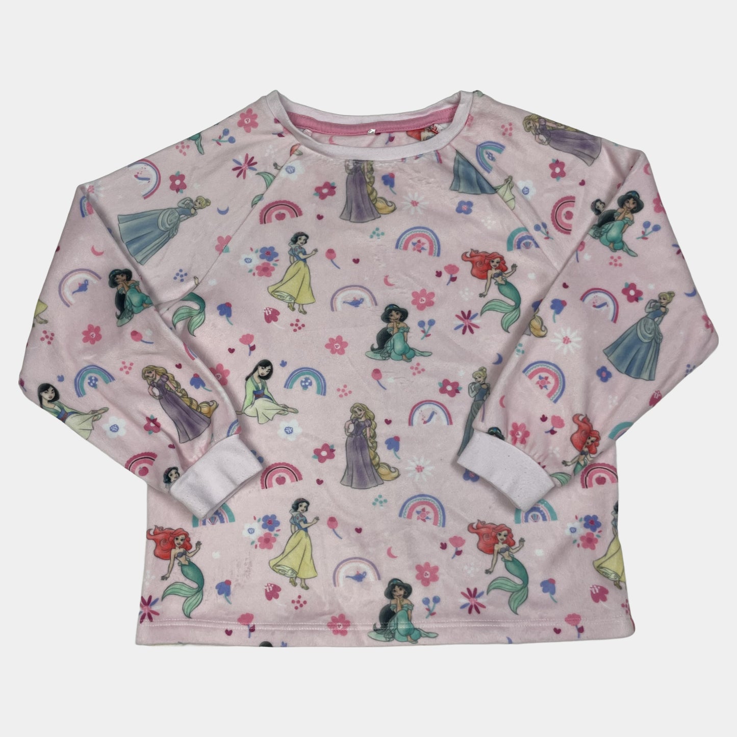 Rosa Pullover mit Prinzessinnenmuster und langen Ärmeln – front