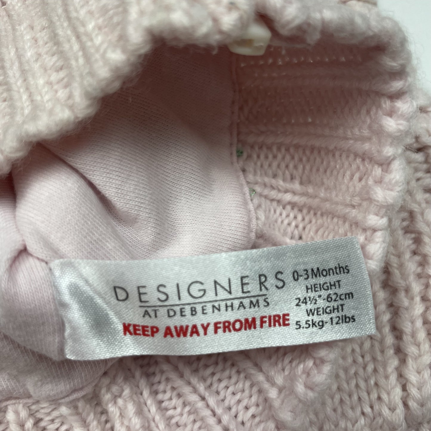 Rosa Strickjacke für Babys mit Elefantenmotiv und Kapuze – label