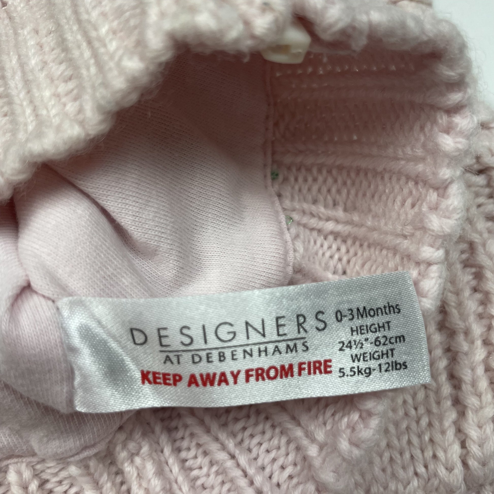 Rosa Strickjacke für Babys mit Elefantenmotiv und Kapuze – label