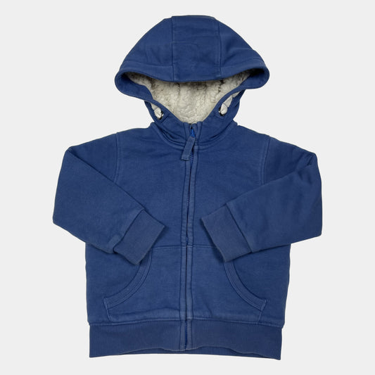 Blaues Kapuzen-Sweatshirt mit Reißverschluss für Babys, 12-18 Monate – front