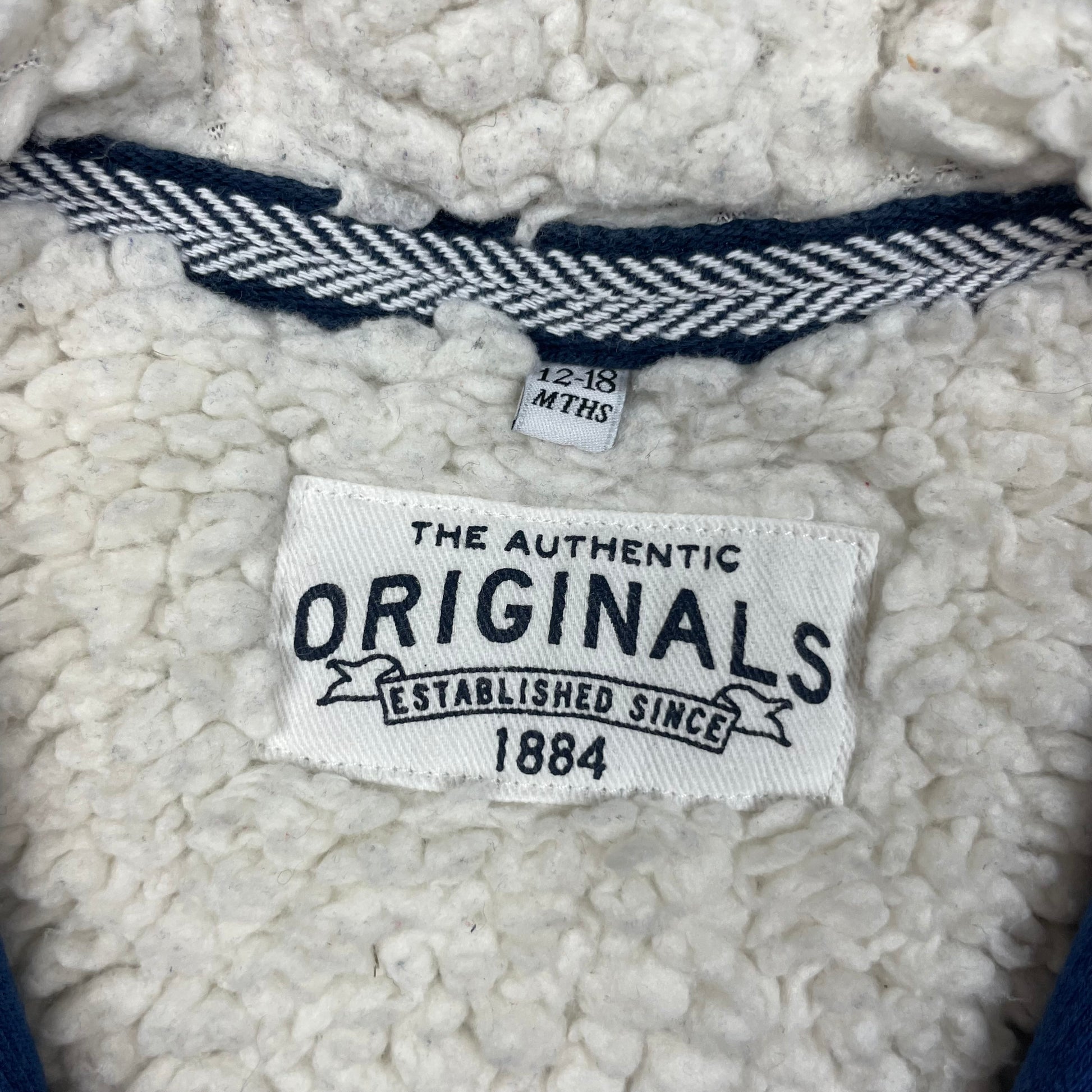 Blaues Kapuzen-Sweatshirt mit Reißverschluss für Babys, 12-18 Monate – inside