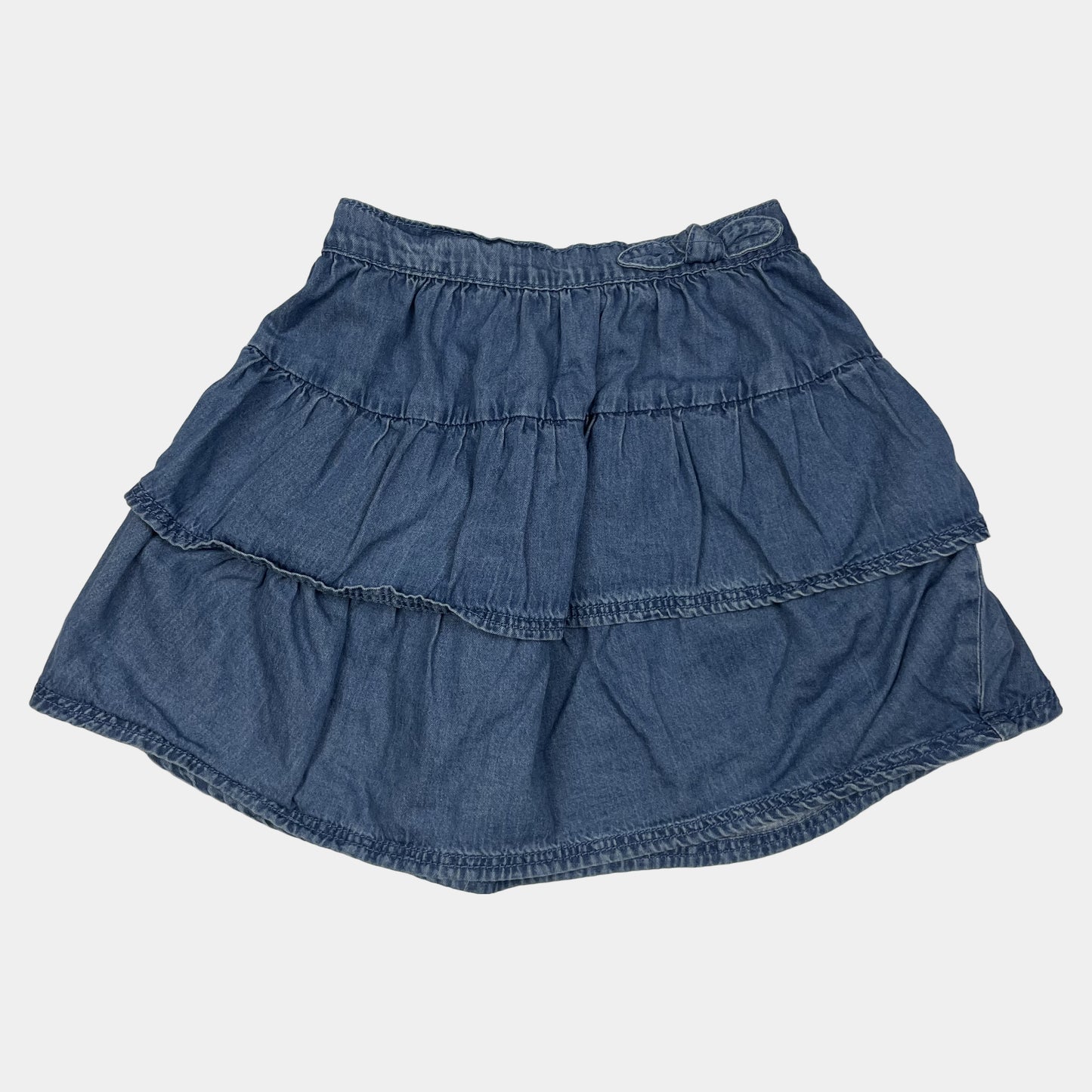 Blauer Baumwoll-Rock mit Rüschen für Kinder – front