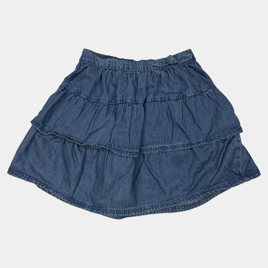 Blauer Baumwoll-Rock mit Rüschen für Kinder – front