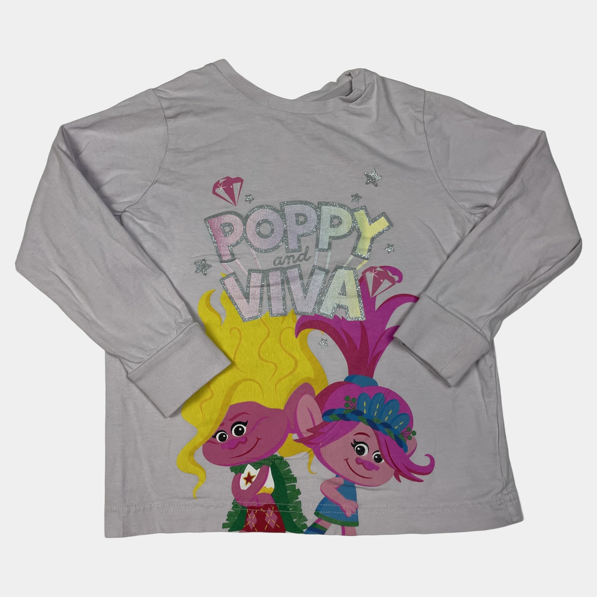 Lila Langarmshirt mit Poppy und Viva Motiv von DreamWorks – front