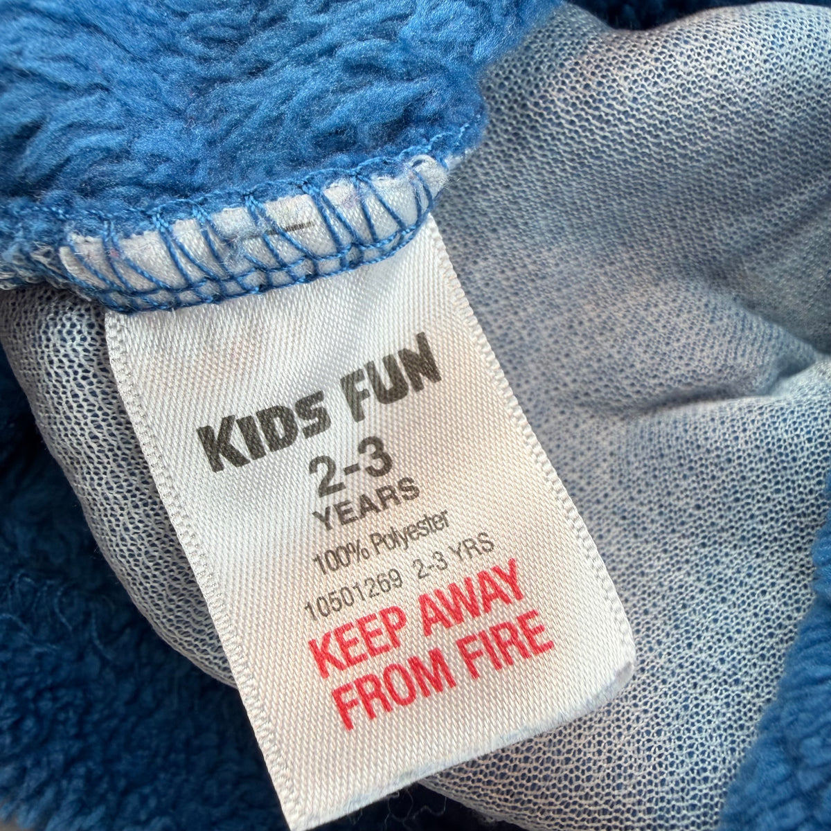 Blauer Kinder-Fleece-Pullover mit Eisbär-Snowboard-Stickerei – label