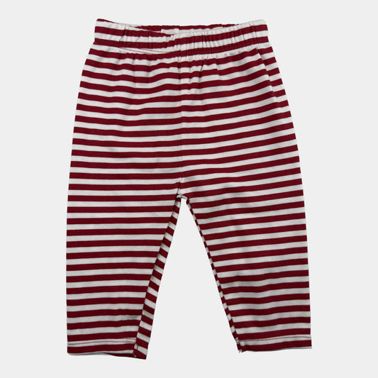 Rot-weiße gestreifte Babyhose mit elastischem Bund – front
