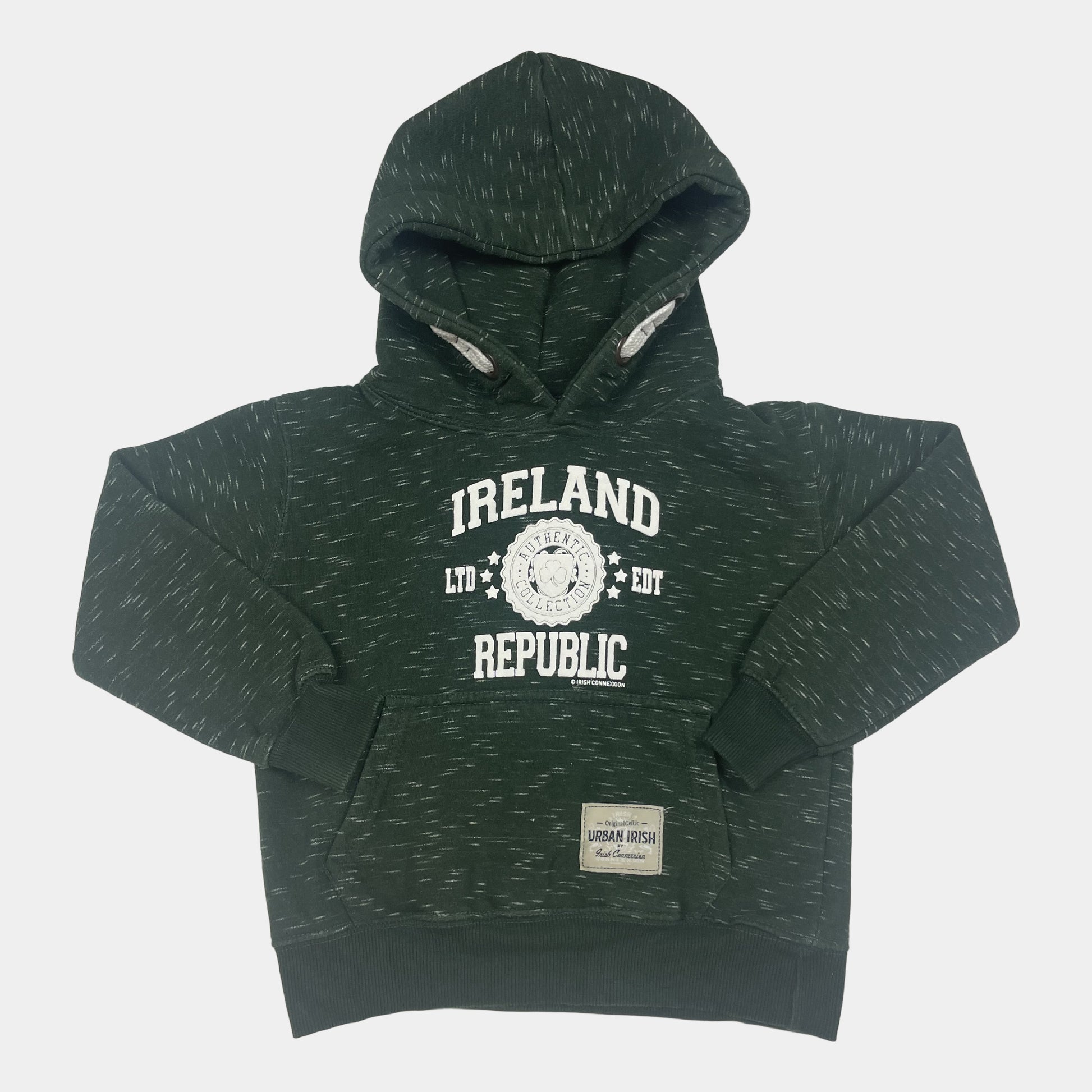 Grüner Kapuzenpullover mit Logo-Aufdruck, Urban Irish – front