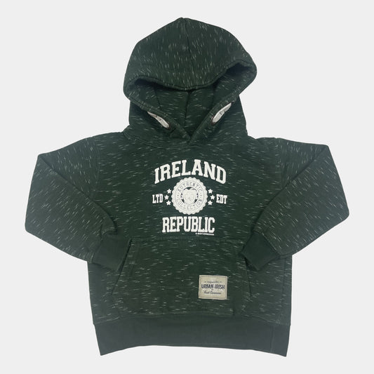 Grüner Kapuzenpullover mit Logo-Aufdruck, Urban Irish – front