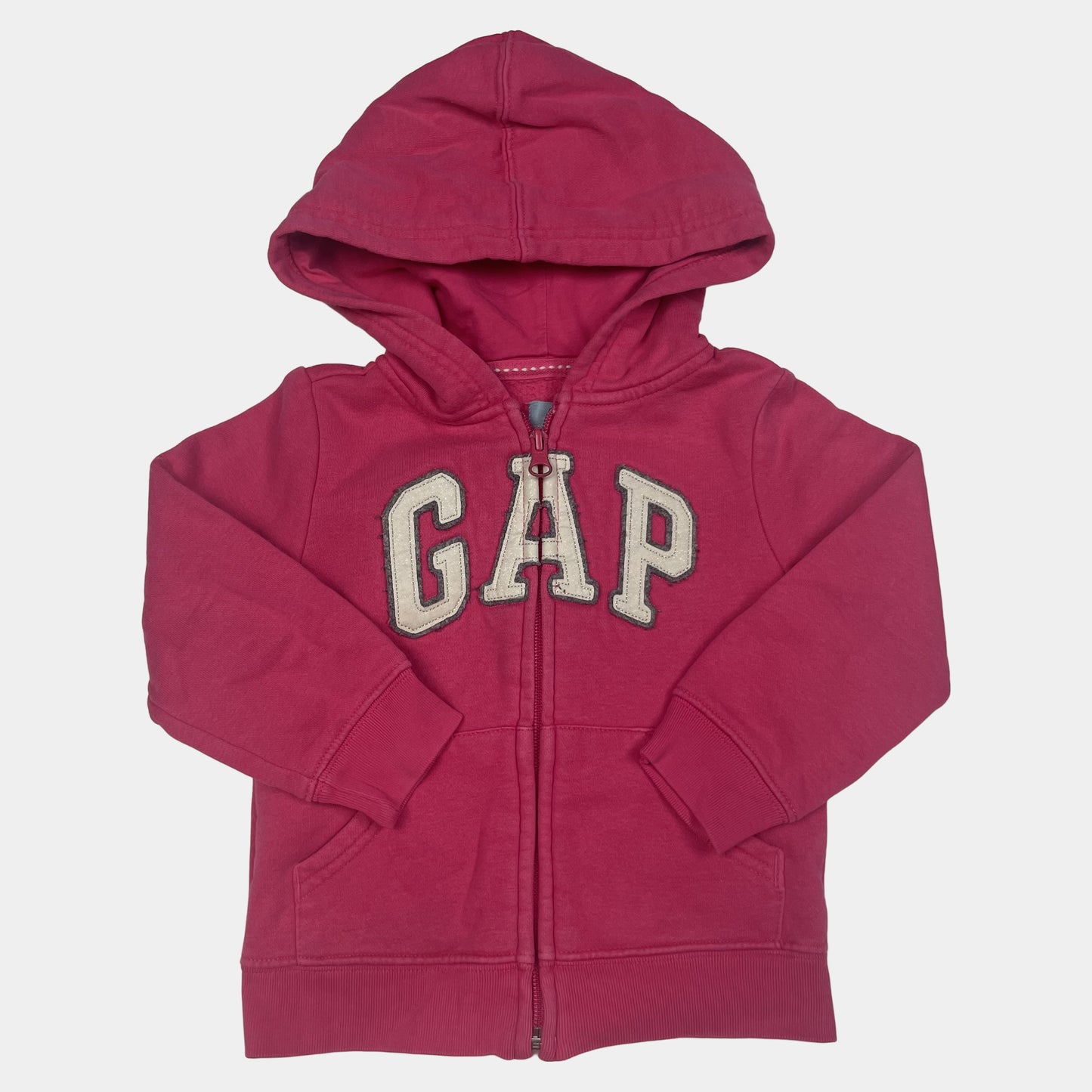 Rosa Kapuzenjacke mit Logo-Aufdruck auf der Vorderseite – front