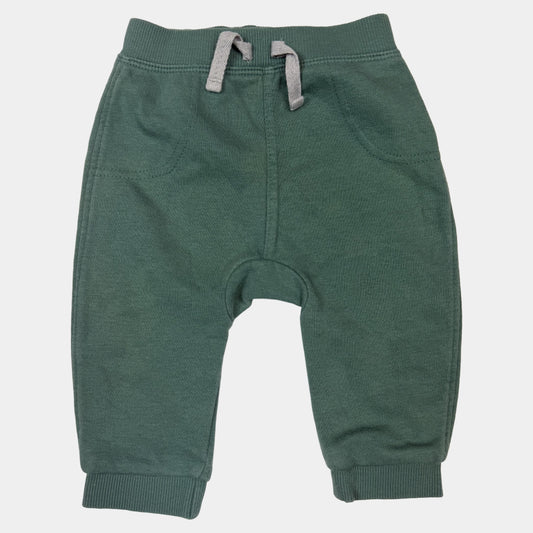 Grüne Baby-Sweathose mit Tunnelzug und Bündchen – front