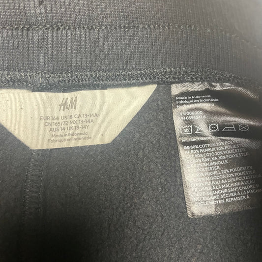 Schwarze Jogginghose mit Rippbündchen in Größe 13–14 Jahre – inside