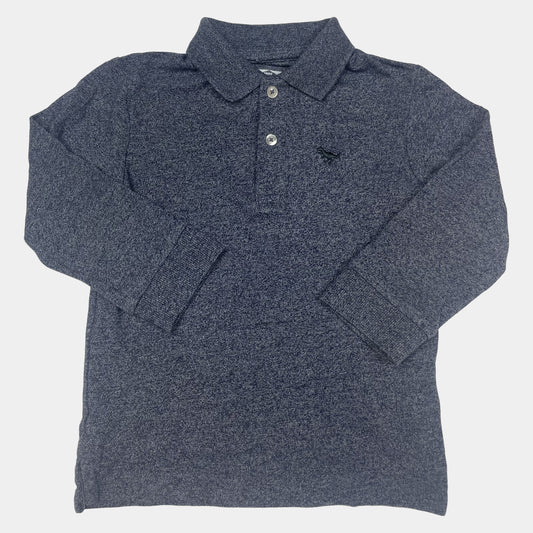 Blaues Polo-Shirt mit langen Ärmeln von Next – front