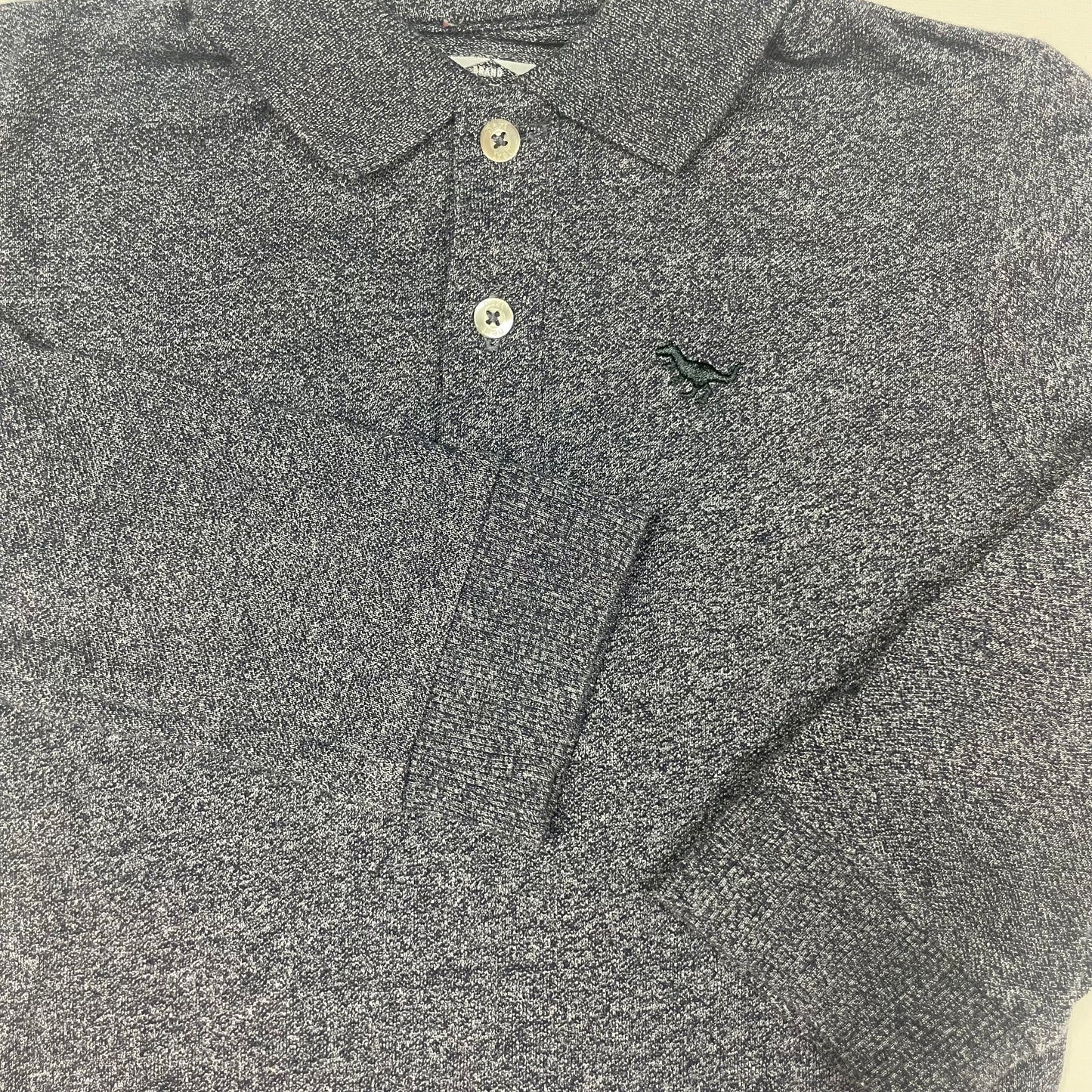 Blaues Polo-Shirt mit langen Ärmeln von Next – detail