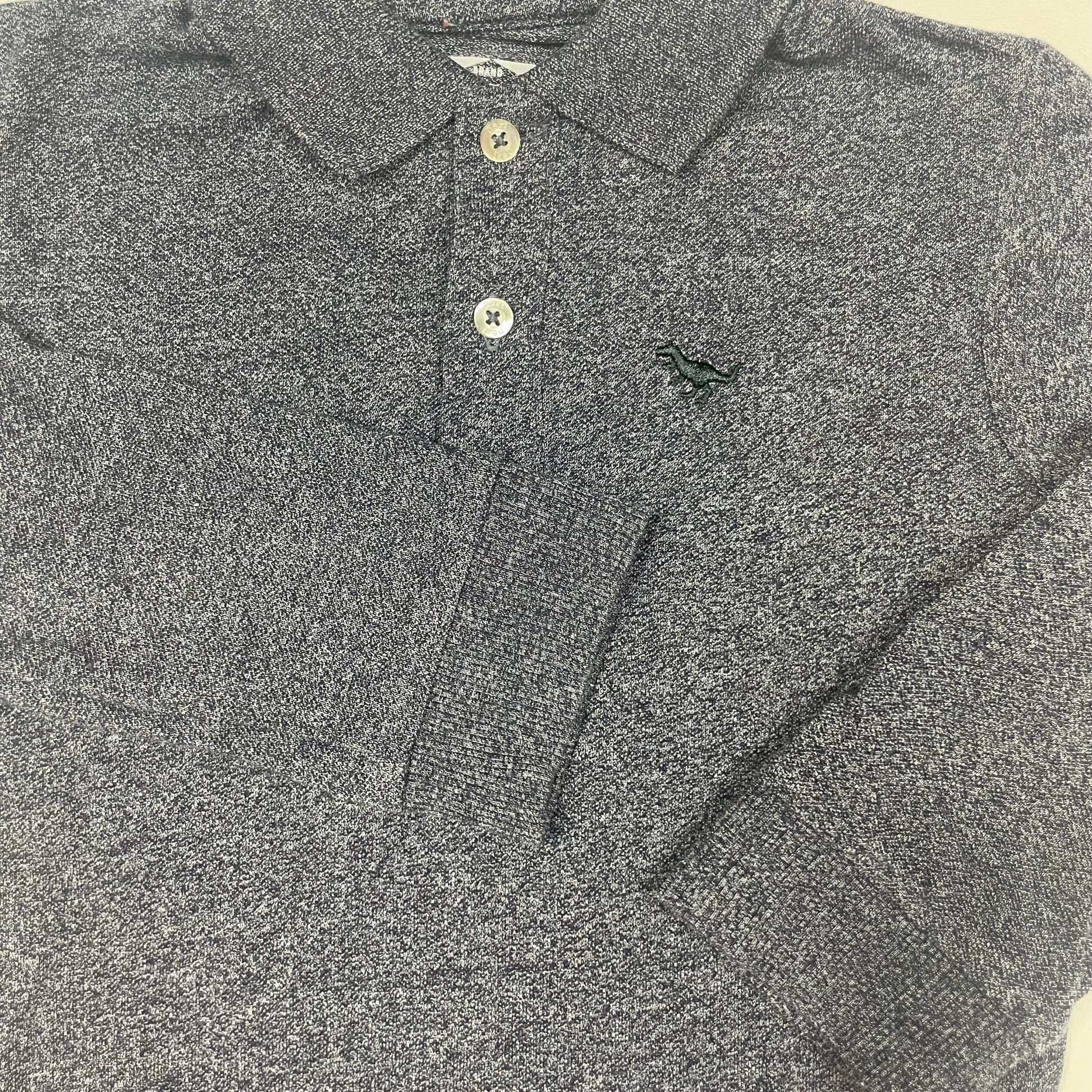Blaues Polo-Shirt mit langen Ärmeln von Next – detail