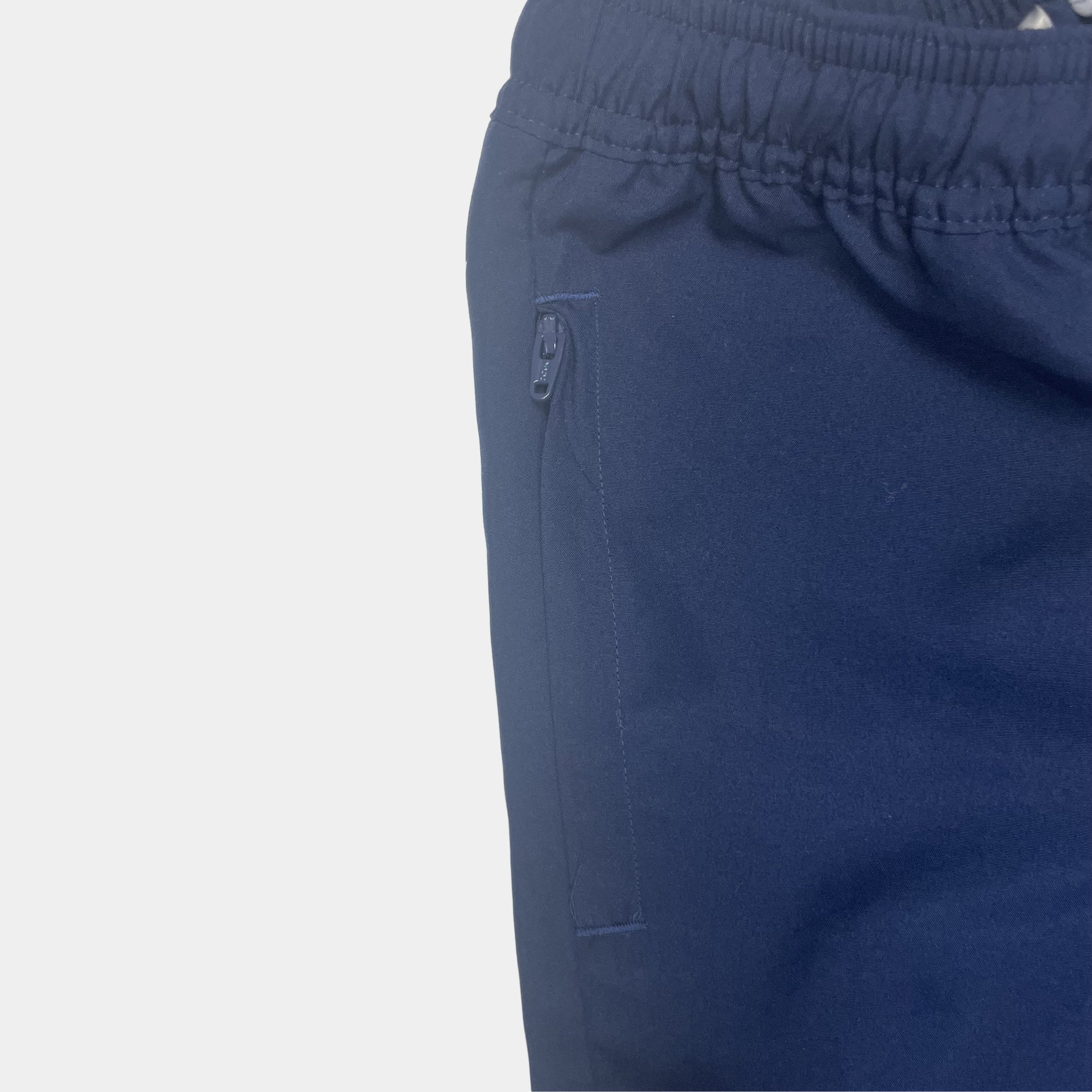 Blaue Sporthose aus Polyester mit elastischem Bund und Adidas-Logo – pocket