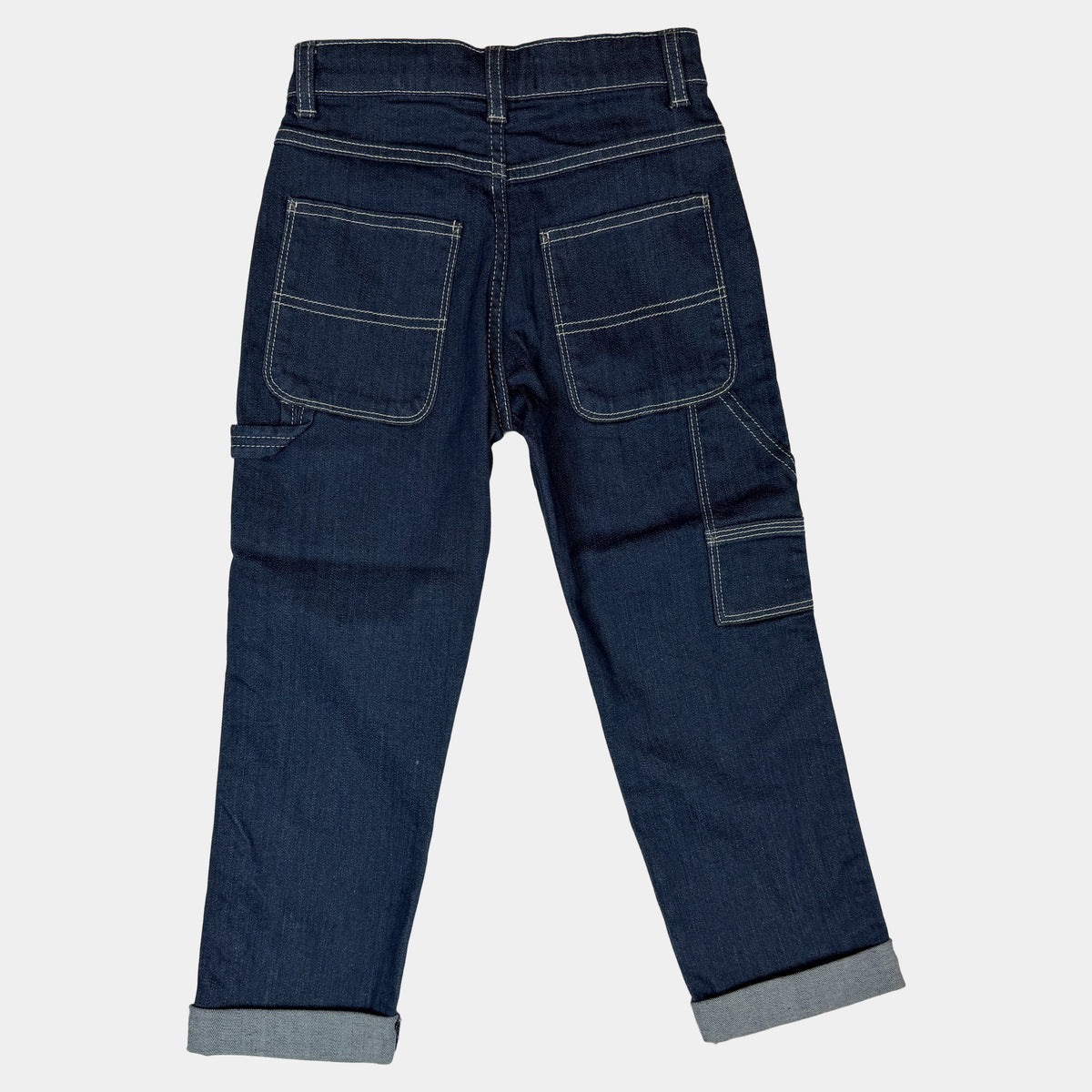 Blaue Next Kinderjeans im Loose-Fit mit Cargotasche, Größe 116 – back