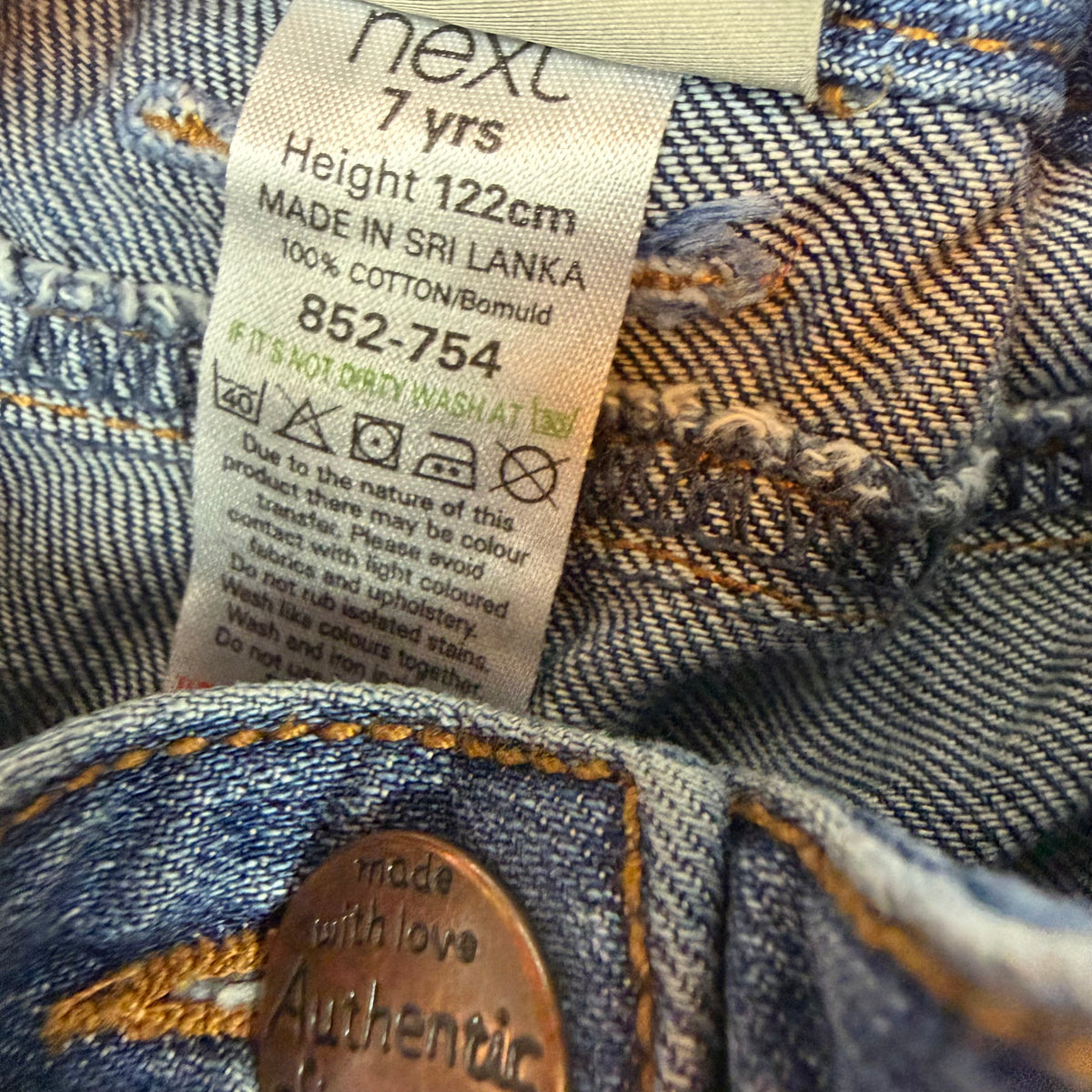 Blaue Kinder-Jeans aus Denim mit Nieten-Details und Stern-Applikation, Next – label