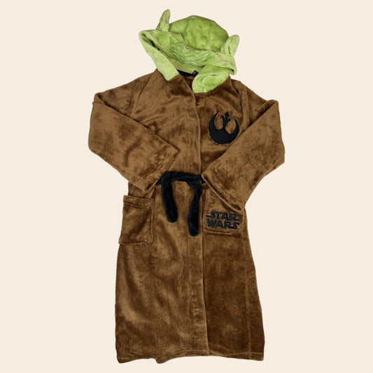Brauner Frottee-Bademantel mit Kapuze und Star-Wars-Motiv für Kinder – front