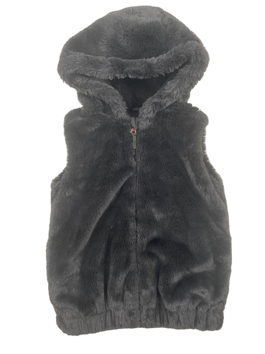 Graue Kunstfell-Kapuzenweste von Nutmeg, Größe 8-9 Jahre – front