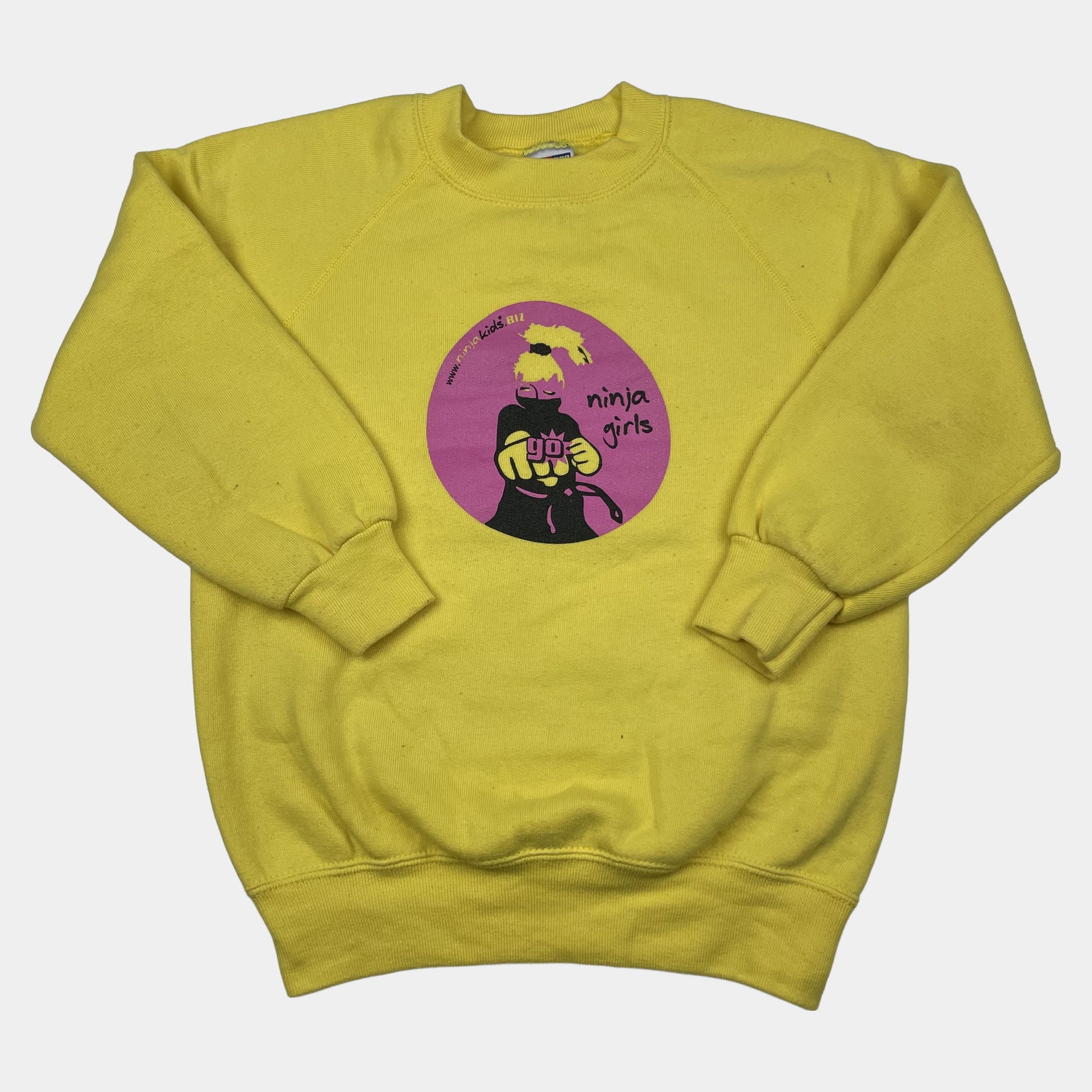 Gelber Pullover mit Ninja-Motiv für Kinder (Größe 7-8 Jahre) – front