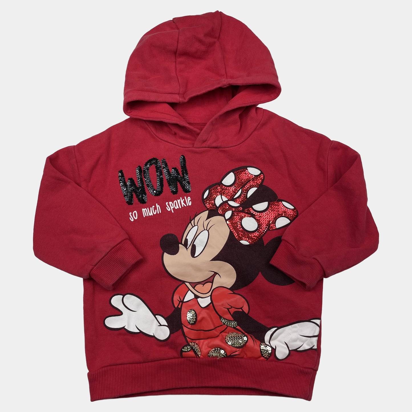 Roter Pullover mit Minnie-Maus-Motiv und Kapuze – front