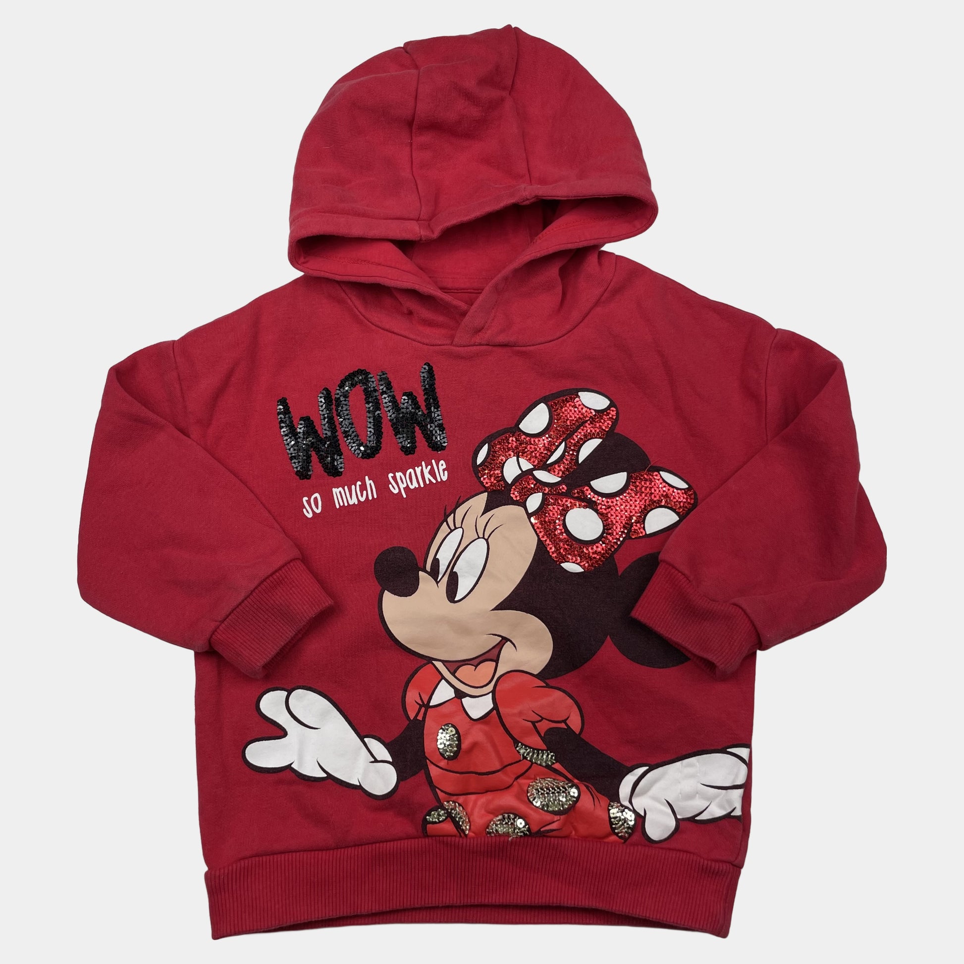 Roter Pullover mit Minnie-Maus-Motiv und Kapuze – front