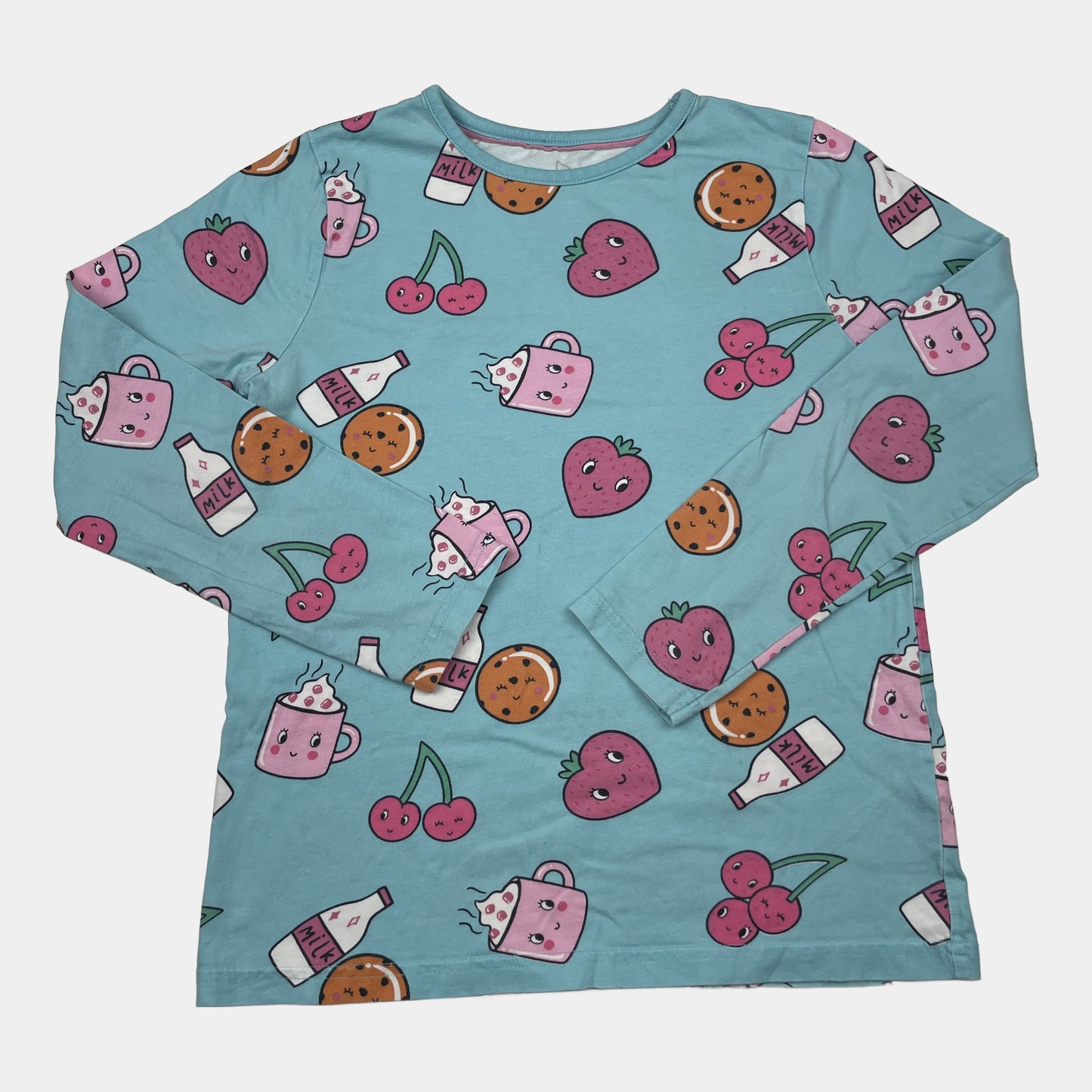 Buntes Langarmshirt mit fröhlichem Motiv aus Baumwolle, für Kinder von 10-11 Jahren – front