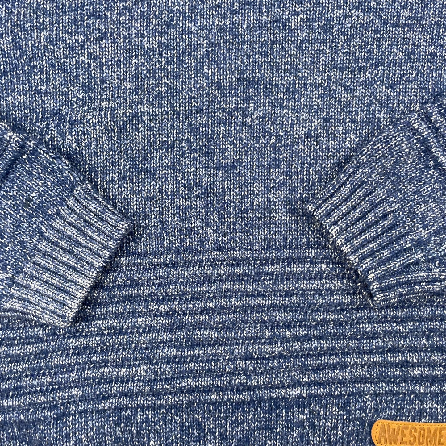 Blauer Strickpullover mit gerippten Details für Jungen