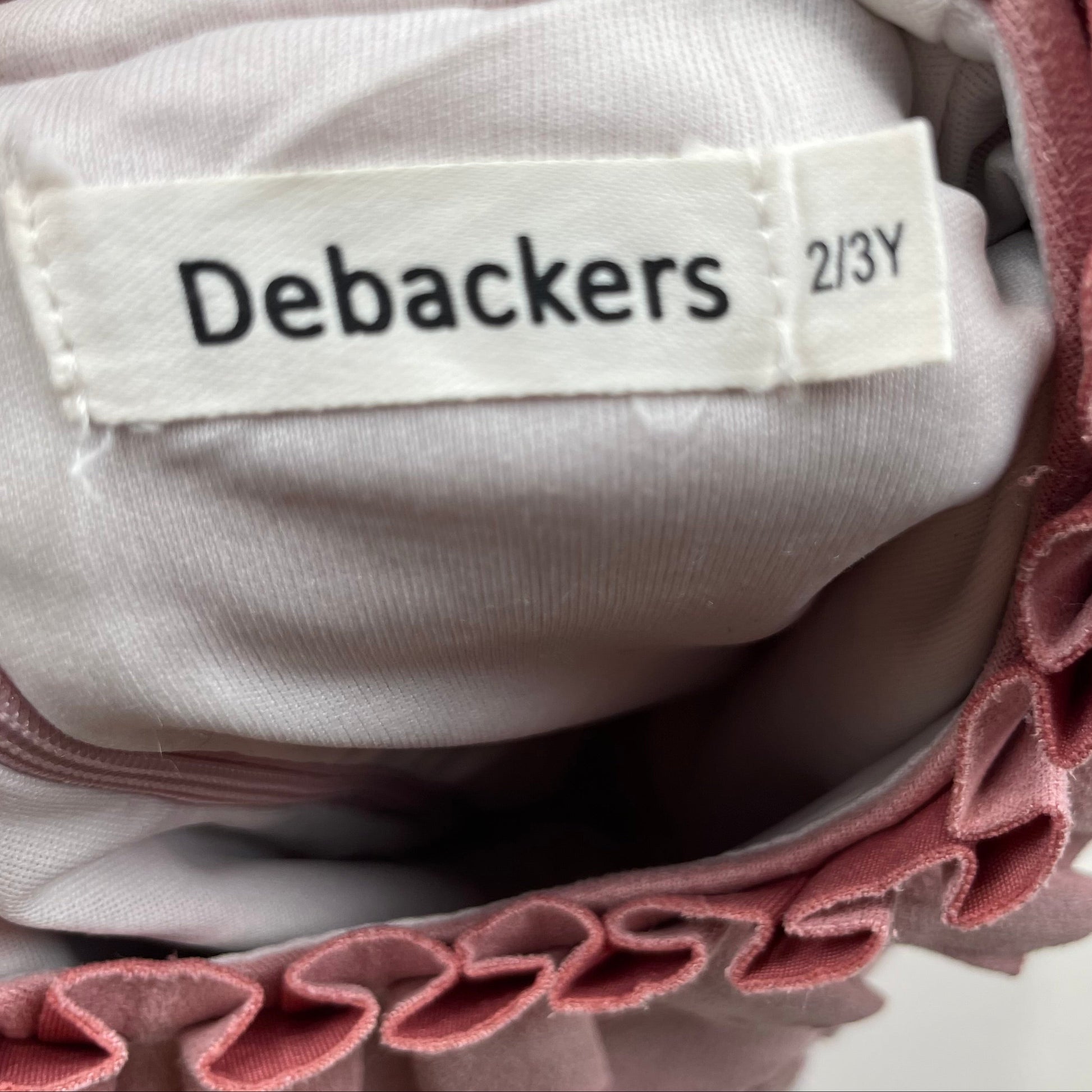 Rosa Kleid mit Blumenmuster und Rüschen für Mädchen – label