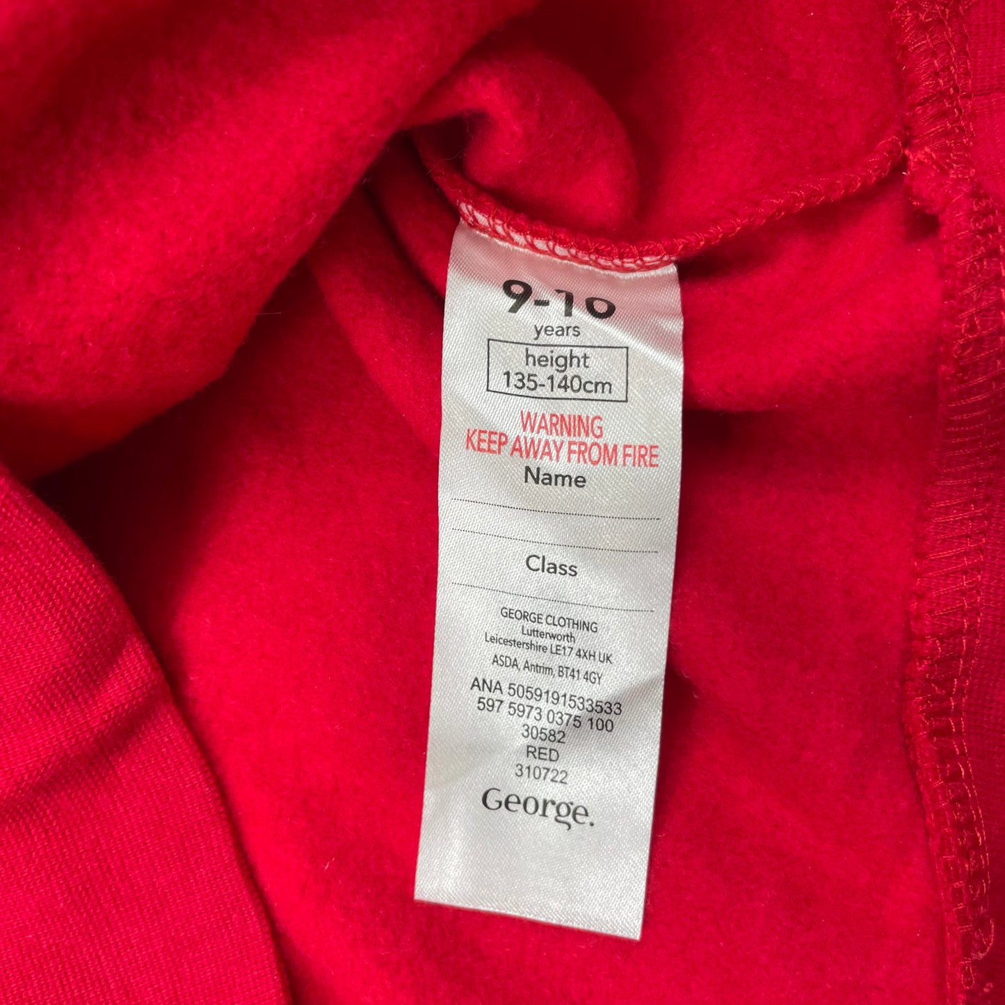 Rotes Sweatshirt für Kinder von George in Größe 9-10 Jahre – label