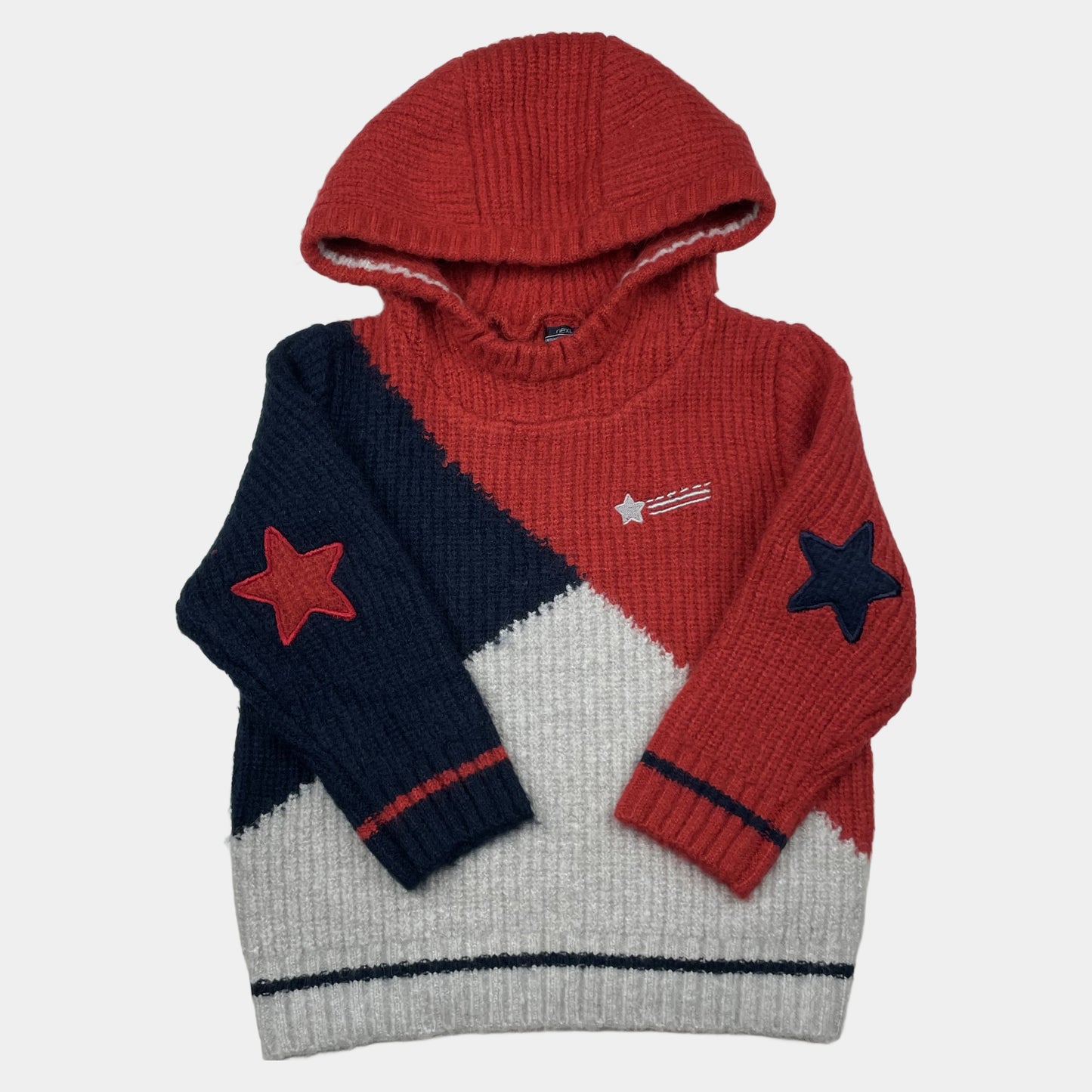 Roter Kapuzenpullover mit Sternenapplikationen für Kinder – front