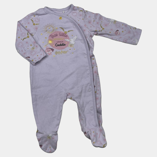 Lila Baumwoll-Overall mit Harry Potter-Motiv für Babys – front