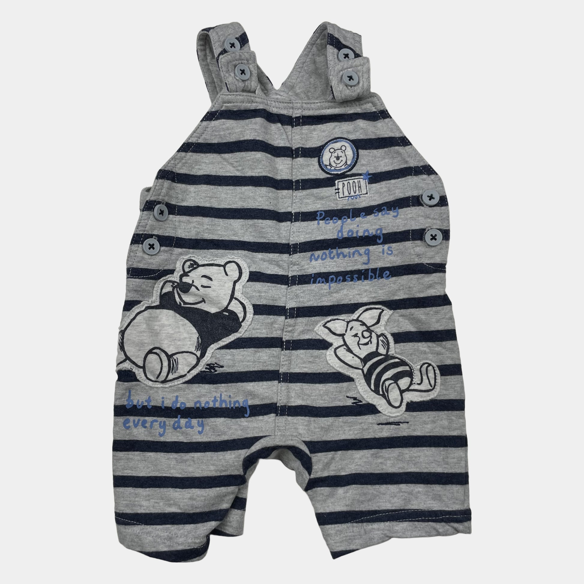 Gestreifter Overall mit Bären und Piglet für Babys – front