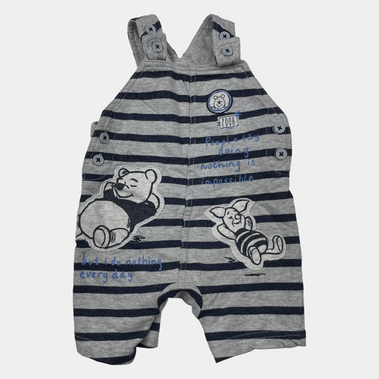 Gestreifter Overall mit Bären und Piglet für Babys – front