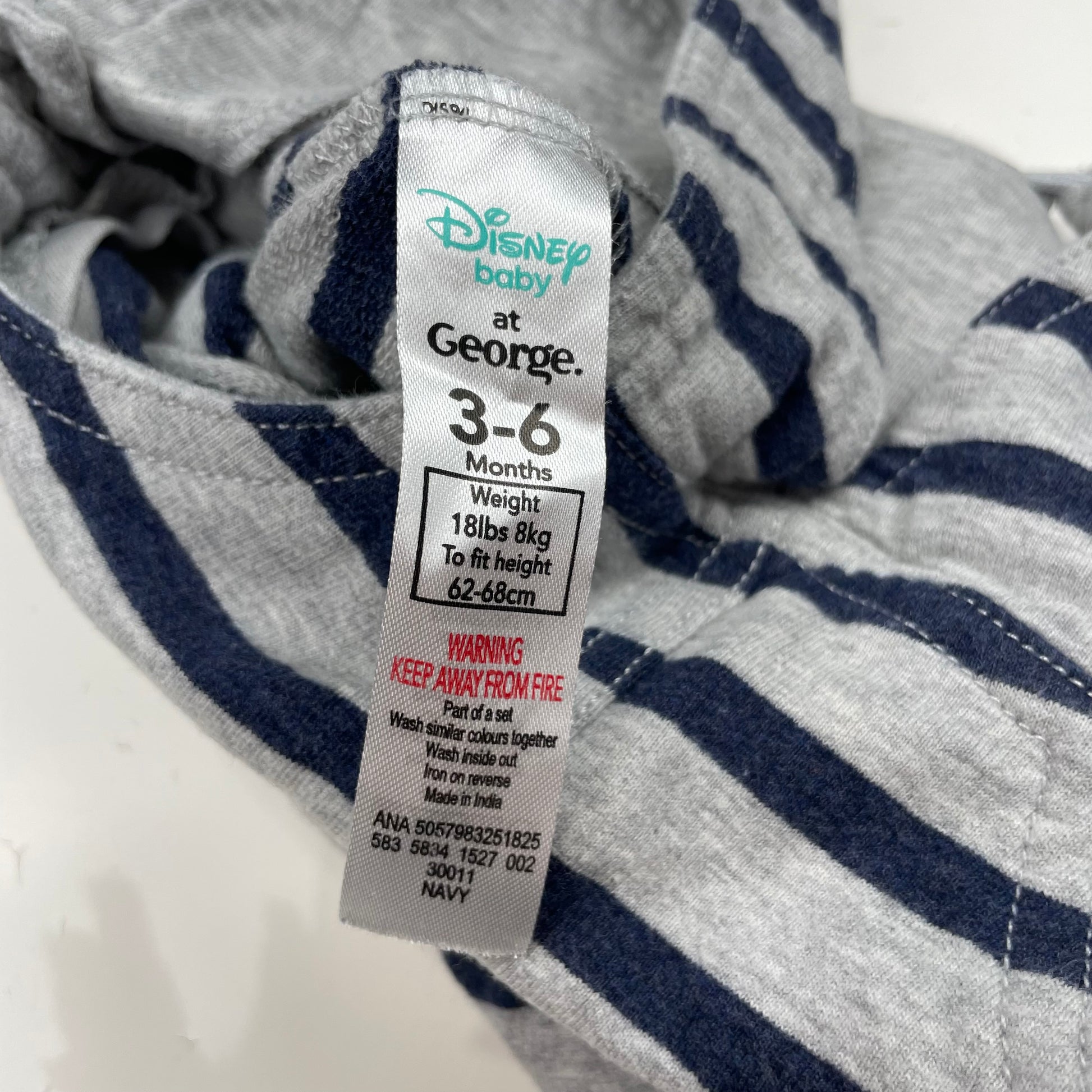 Gestreifter Overall mit Bären und Piglet für Babys – label