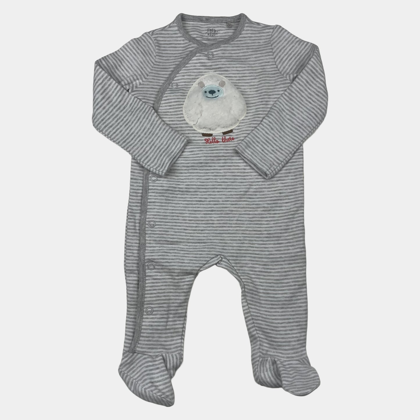 Grauer Overall mit Yeti-Motiv – front