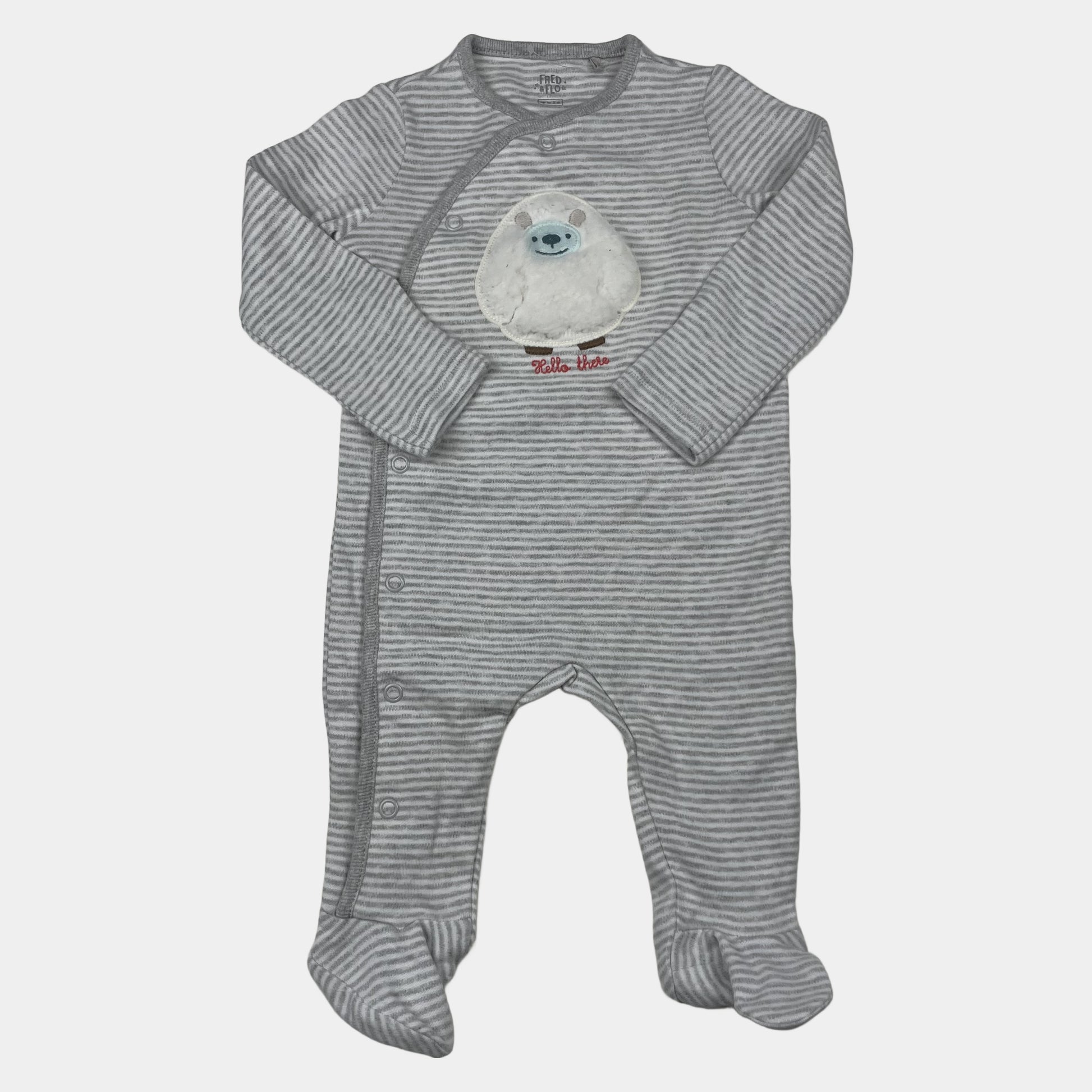 Grauer Overall mit Yeti-Motiv – front