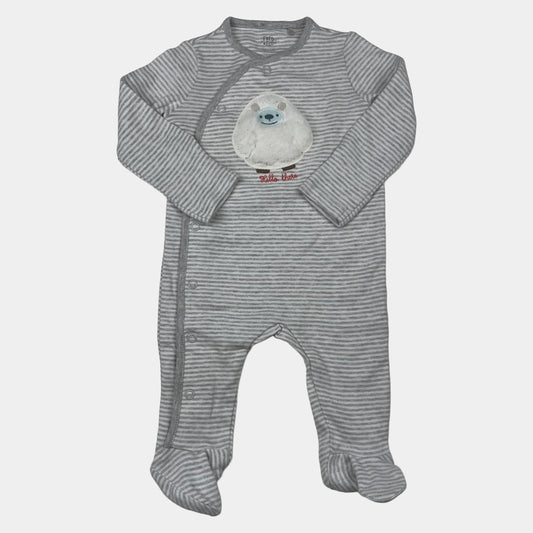 Grauer Overall mit Yeti-Motiv – front