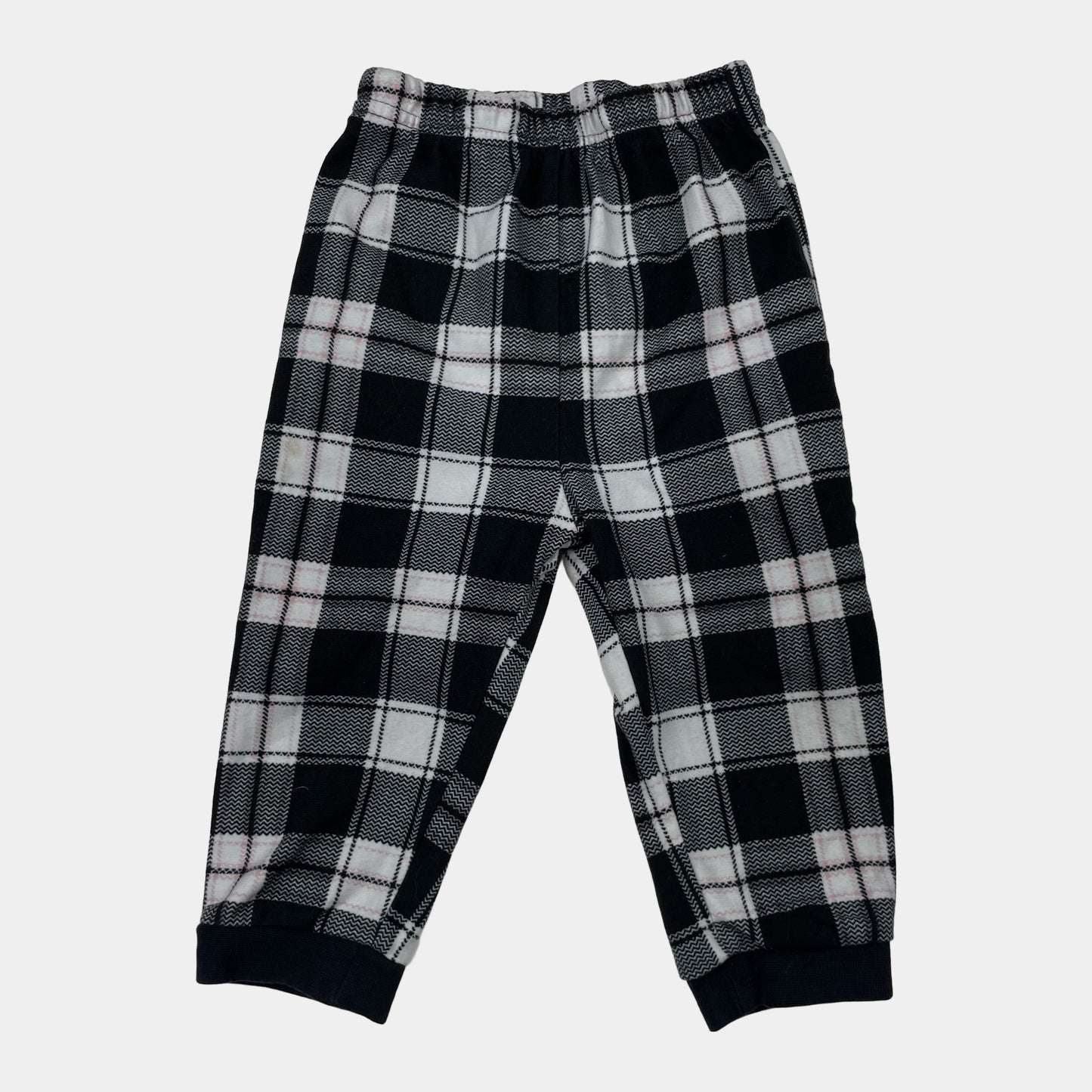 Kariertes Polyester-Jogginghose in Schwarz und Weiß für Babys, Größe 9-12 Monate – front