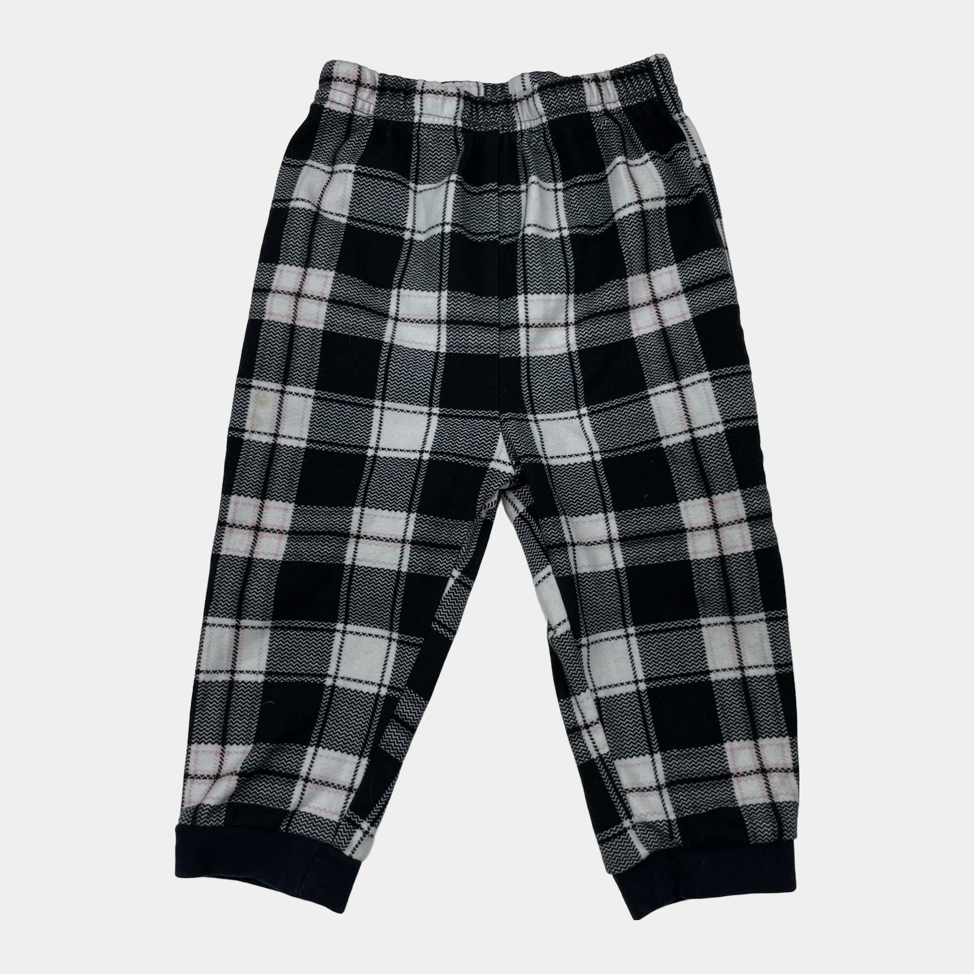 Kariertes Polyester-Jogginghose in Schwarz und Weiß für Babys, Größe 9-12 Monate – front