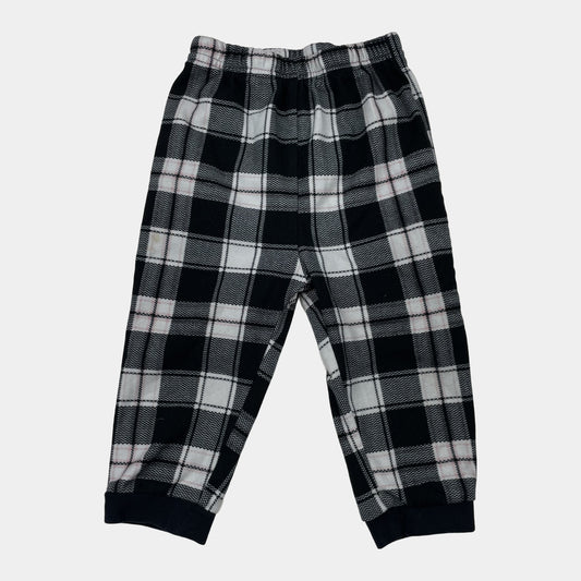 Kariertes Polyester-Jogginghose in Schwarz und Weiß für Babys, Größe 9-12 Monate – front