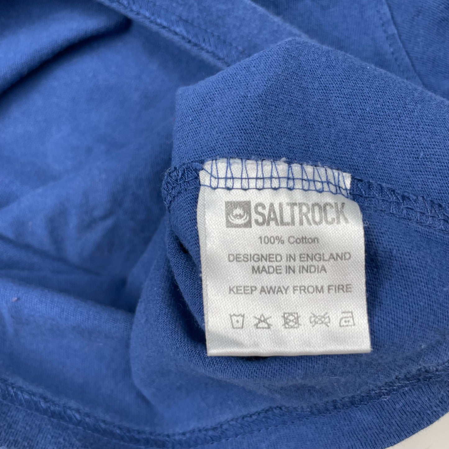 Blaues Baumwoll-T-Shirt mit Grafik-Design und kurzen Ärmeln – label