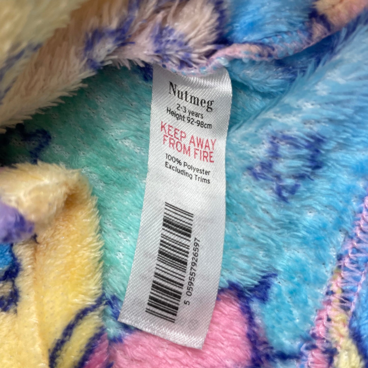 Mehrfarbiger Fleece-Pullover mit Peppa Pig und Regenbogen – label